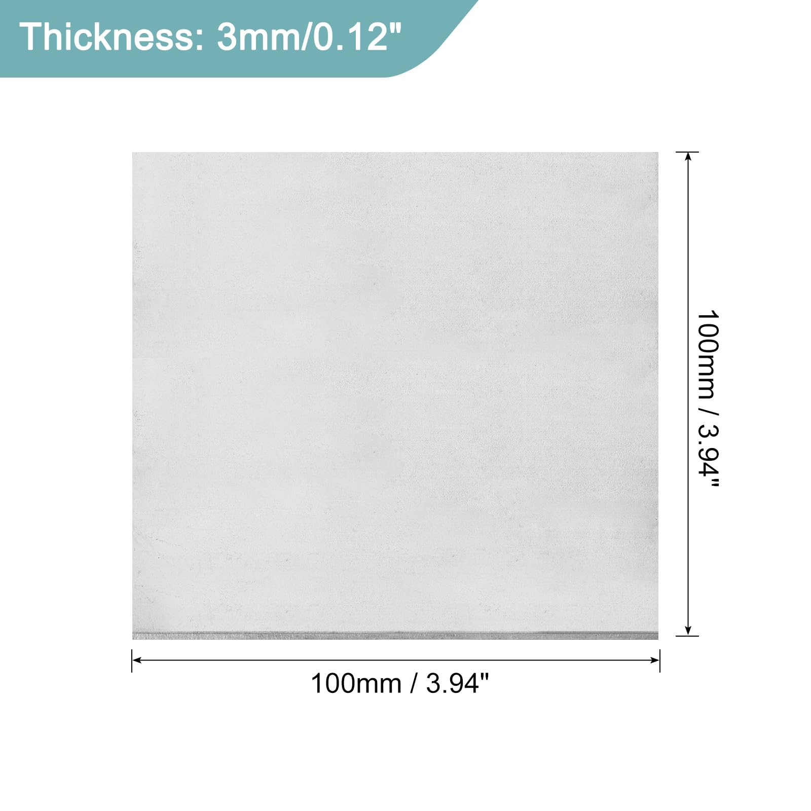 uxcell 1 plaque en titane GR5, 100 x 100 x 3 mm, tôle en alliage de titane pour machines industrielles pour le travail des métaux (10,2 x 10,2 x 0,3 cm)