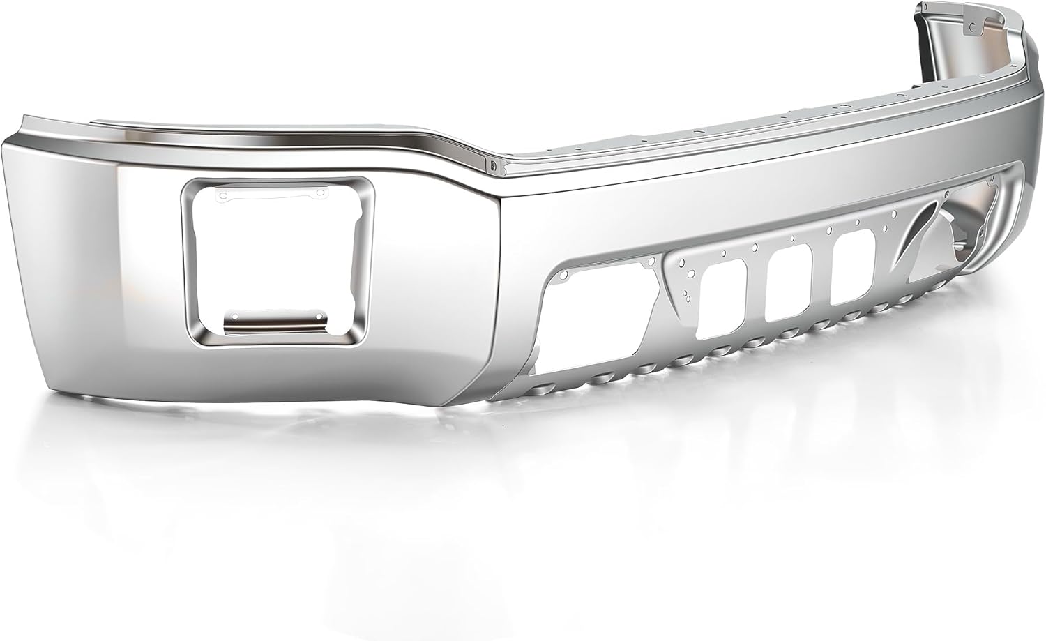 VRC Front Bumper Compatible with 2014 2015 GMC Sierra 1500 Series Pickup,Chrome Steel One-Piece Bumper,For 14 15 Sierra,GM1002848