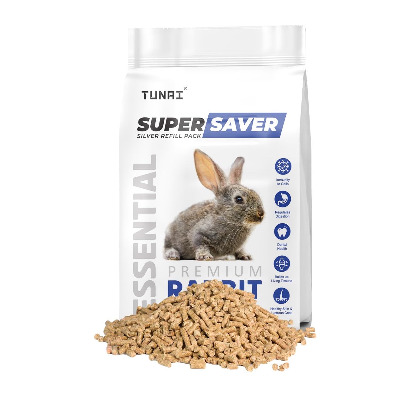Tunai Super Saver Rabbit Food Silver Pack | 1.5Kg | Medium Pellets - Has DHA Omega 3&6 for Better Skin Coat, and Easy Digestion (B0C9LV5Y9Y) Amazon Price History, Amazon Price Tracker