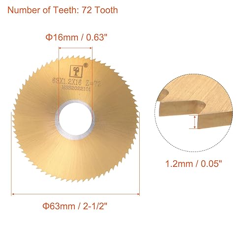Miniatura 7 de uxcell Hoja de sierra circular, 2.362 in (2-38 pulgadas) de diámetro 0.039 in de grosor, 72 dientes, M35 de acero de cobalto de alta velocidad