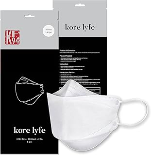 [25 PCS] KF94 Face Mask - WHITE - [Made in Korea] - In 5 PCS Reclosable Package - Breathable Premium Quality - [Package in English]