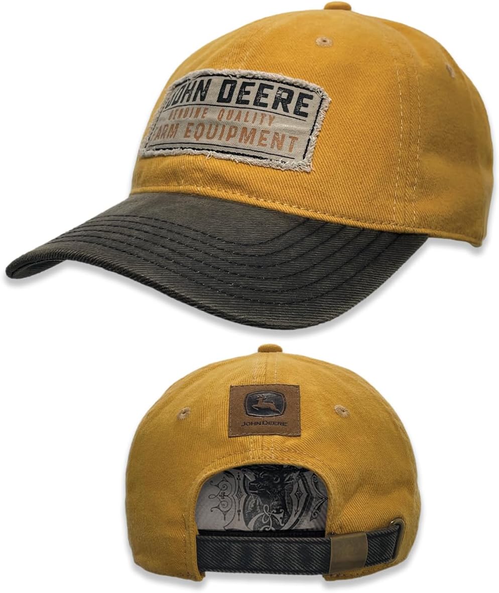 John Deere Baseball Cap Trucker Hat 13083328Cb Printed Twill Patch, Construction Brown