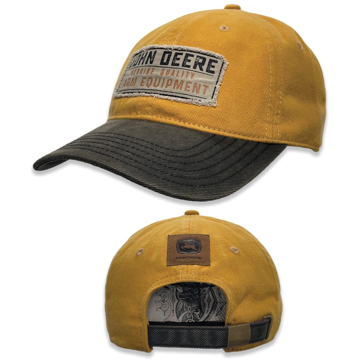 John DeereBaseball Cap Trucker Hat 13083328Cb Printed Twill Patch, Construction Brown