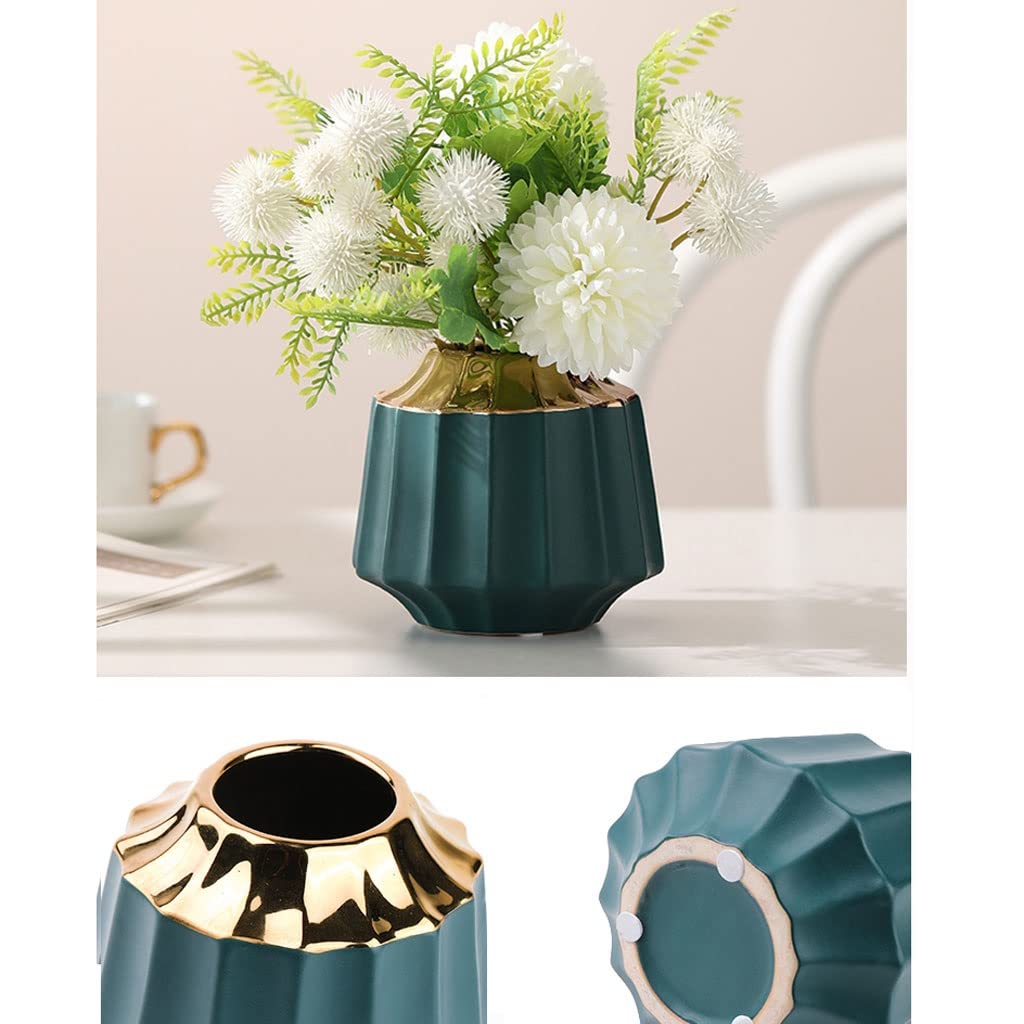 Künstliche Blumen Seidentuch Künstliche Blumen mit keramischer Vase Modern Luxus Gefälschte Blume Set for Heimzimmer Braut Hochzeitsdekoration Künstliche Blumen wie Echt (Color : D)
