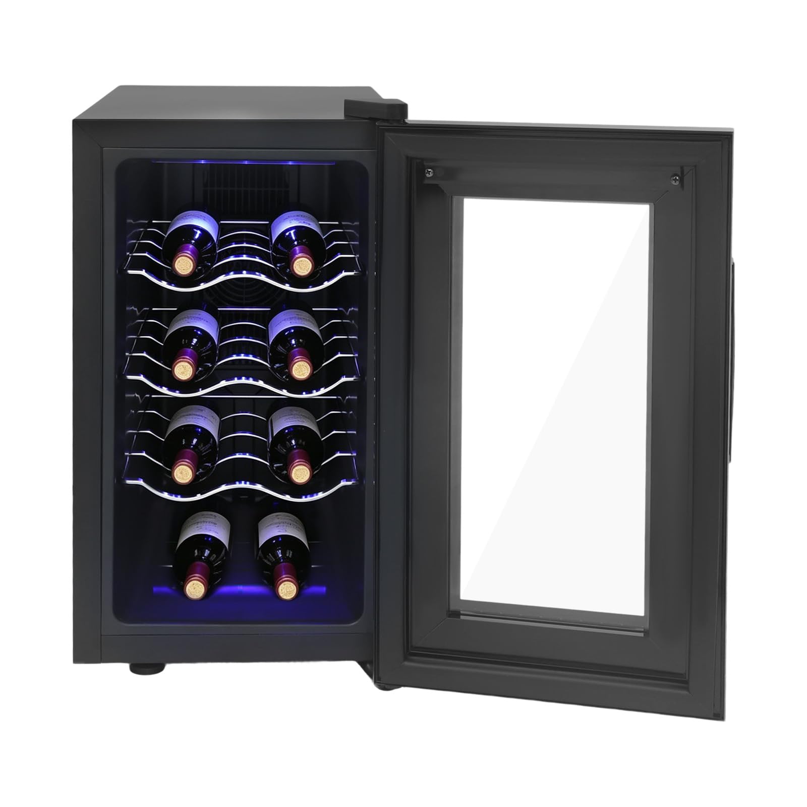 Thermoelektrischer WeinküHlschrank WeinküHler Mit Einstellbarer Temperatur KüHlung Regulierbarer Und Led-Innenbeleuchtung Klein Kleiner KüHlschrank GlastüR Elektrisch Touch-Display 23L