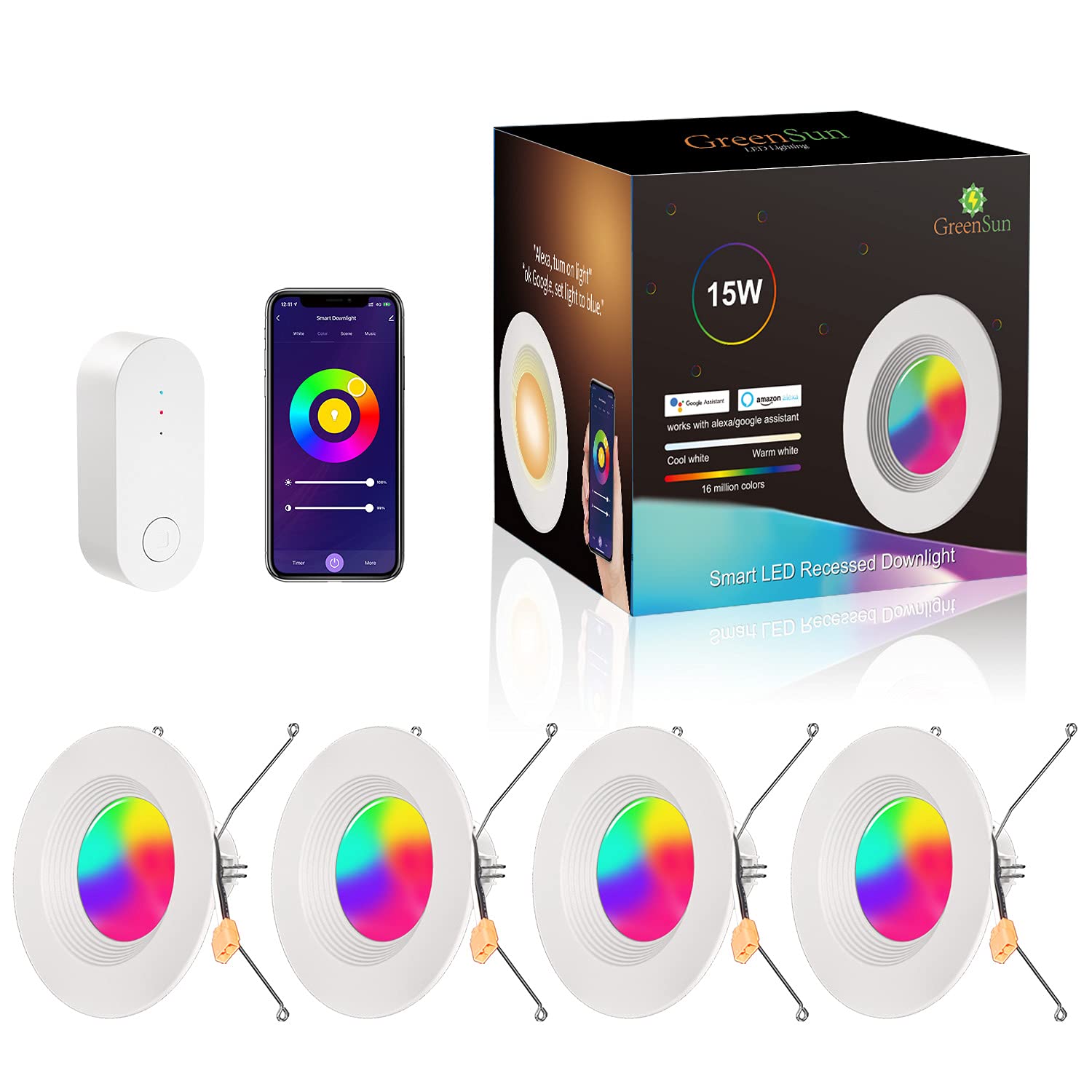 Buy Led Recessed Lighting 6 inch, GreenSun Smart Retrofit Recessed