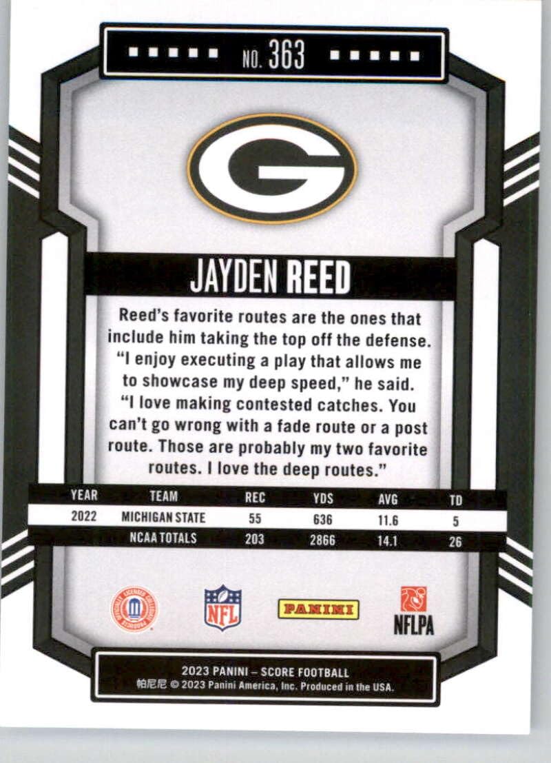 Amazon.com: 2023 Score #363 Jayden Reed Green Bay Packers RC