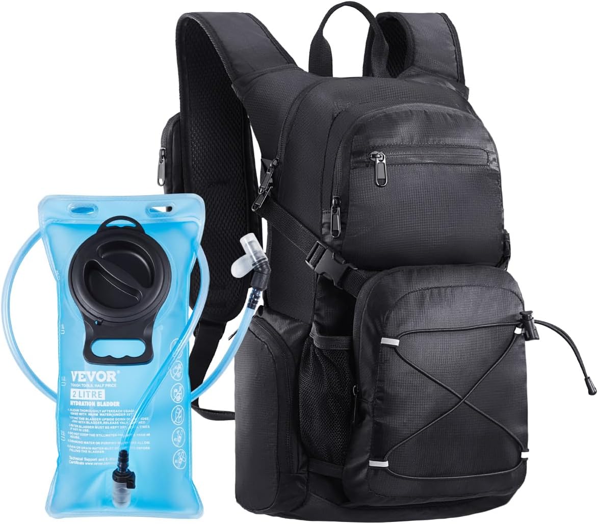 VEVOR Hydration Backpack, Insulated Hydration Pack Backpack with Water Bladder, Hiking Water Backpack with Storage for Men Women, Hydro Water Daypack for Hiking Running Cycling Camping