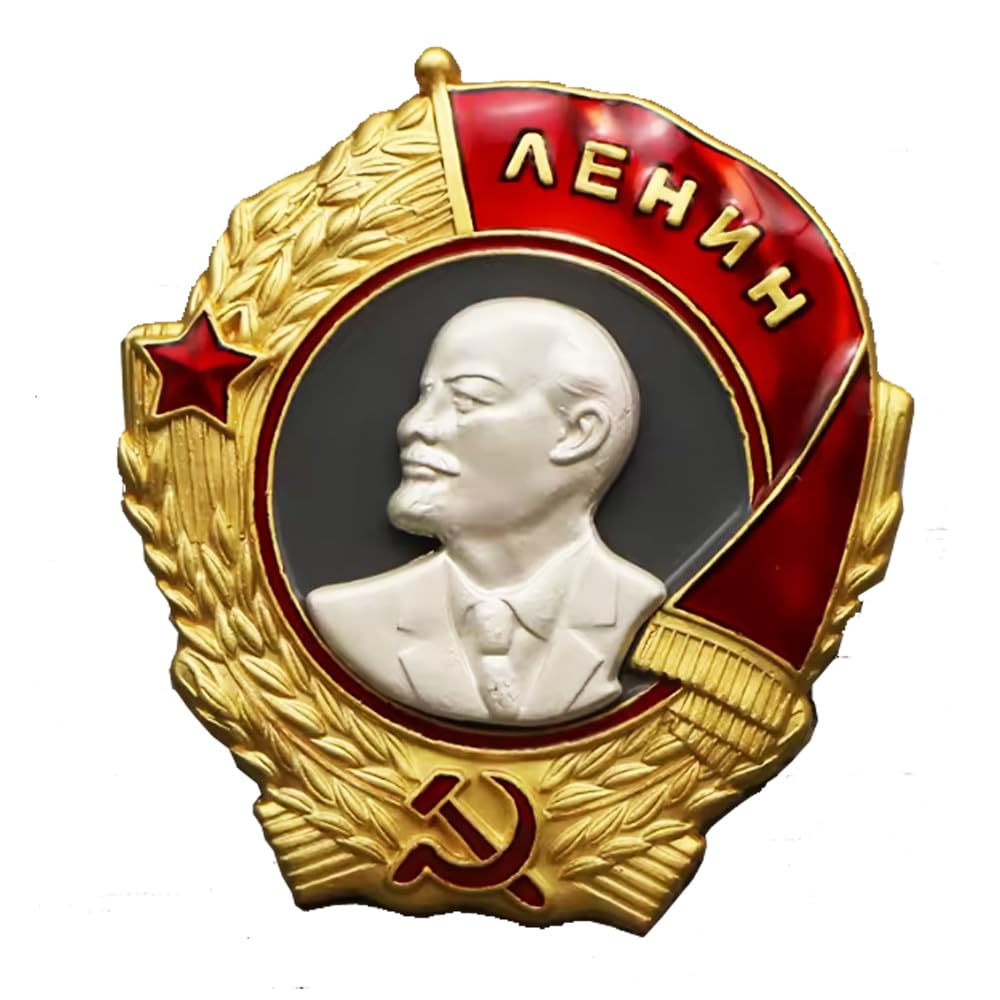 FREECROWS Soviet Lenin Era Badge - USSR Military & Political Historical Award replica, Silver
