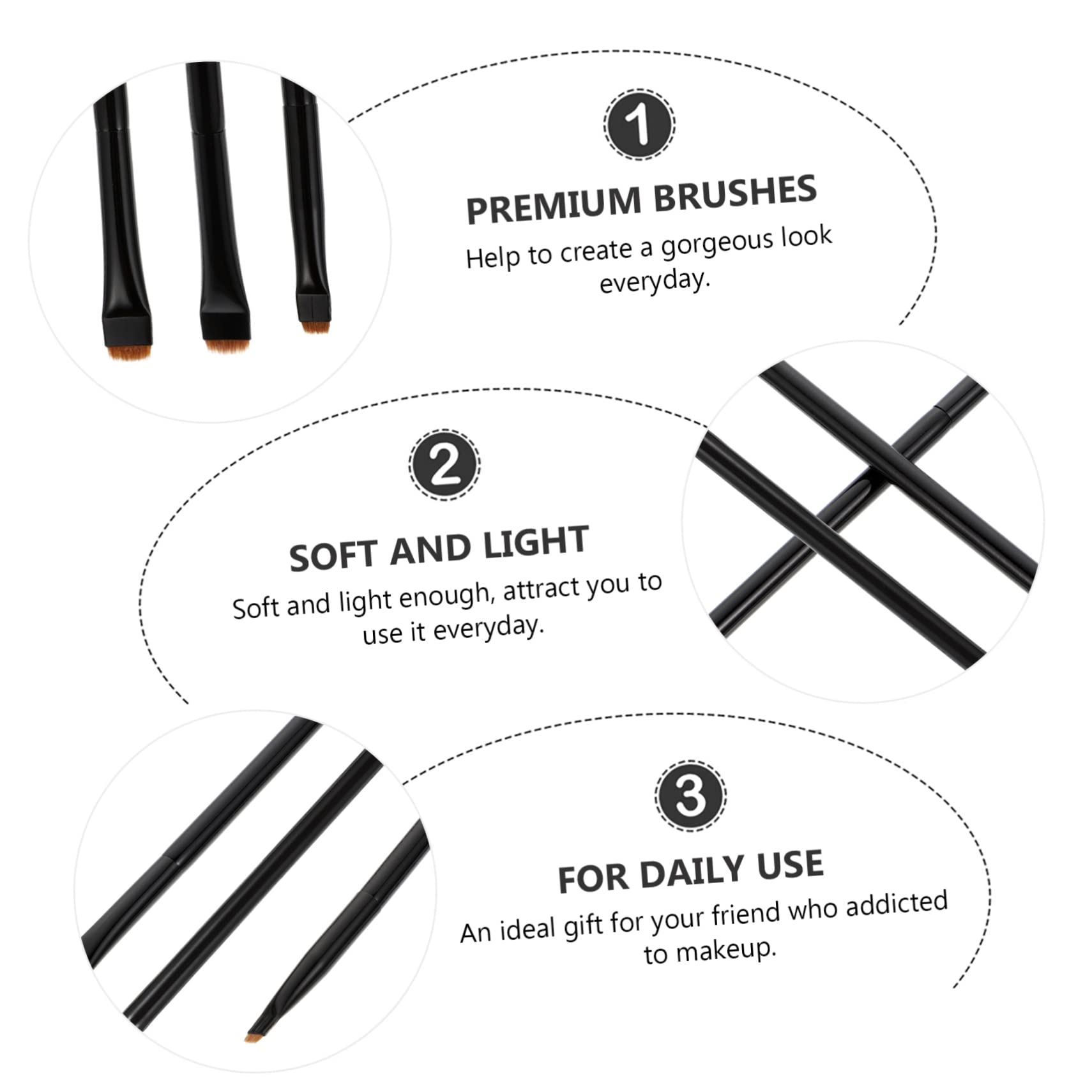DOITOOL 12pezzi Pennelli Per Eyeliner Pennelli Per Trucco Occhi Professionali Per Applicazione Facile e Precisa Per Makeup Artist e Appassionati Di Bellezza