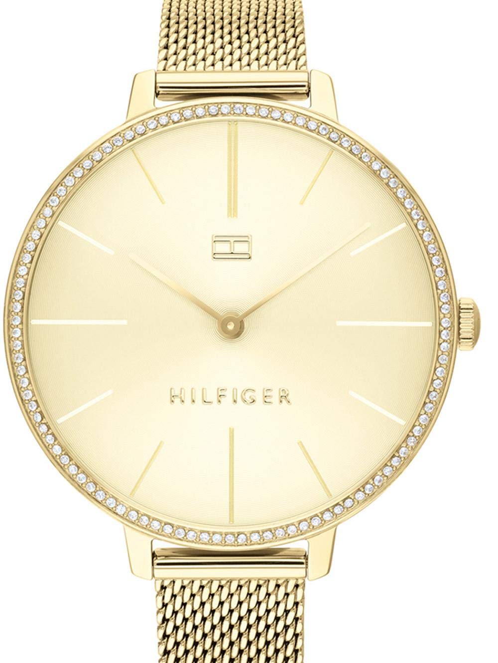 Tommy Hilfiger Reloj analógico de Cuarzo para Mujer con Correa de Cuero o Pulsera de Malla de Acero Inoxidable