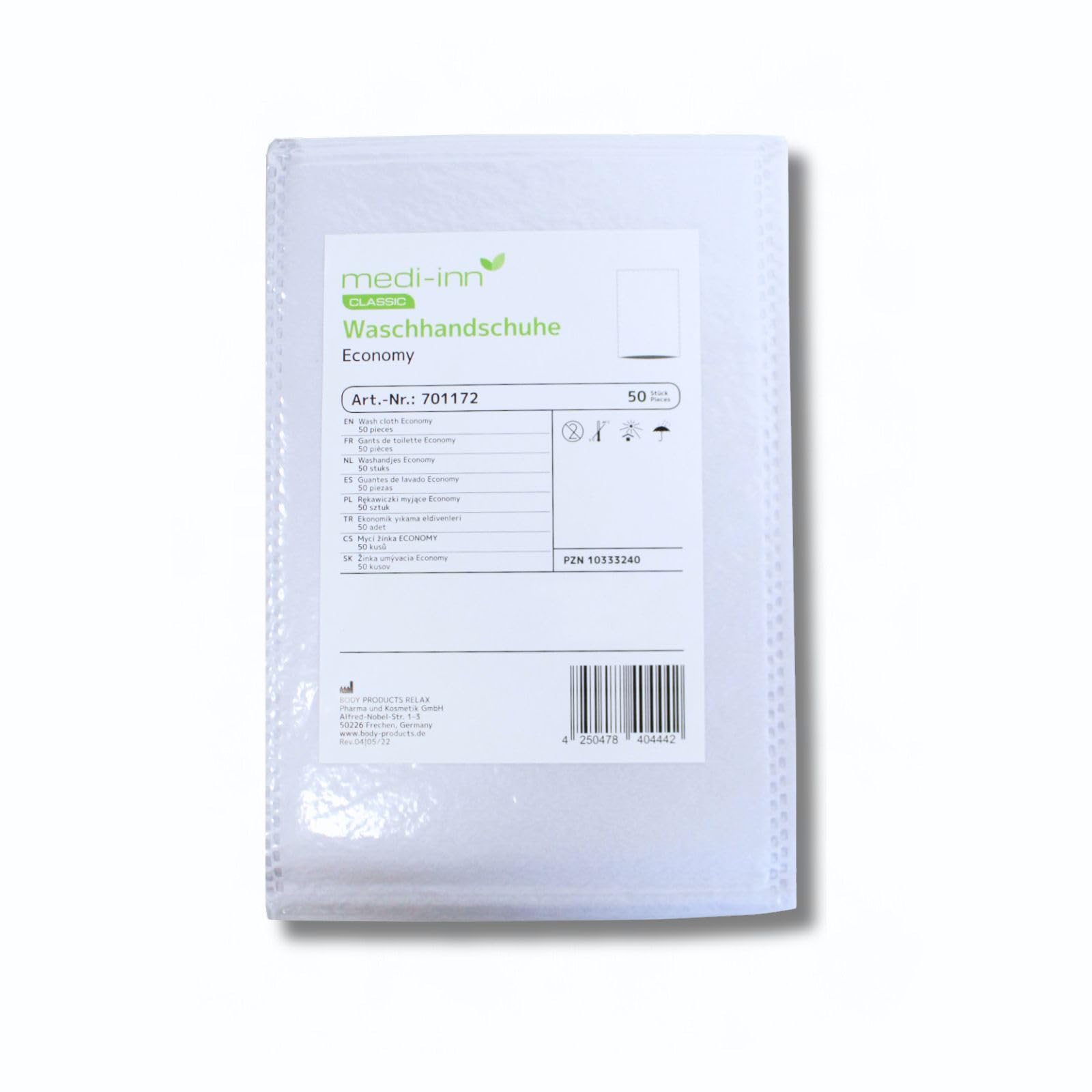 Medi-Inn+ Economy Disposable Wash Mitts 15 x 22 cm (Pack of 50)