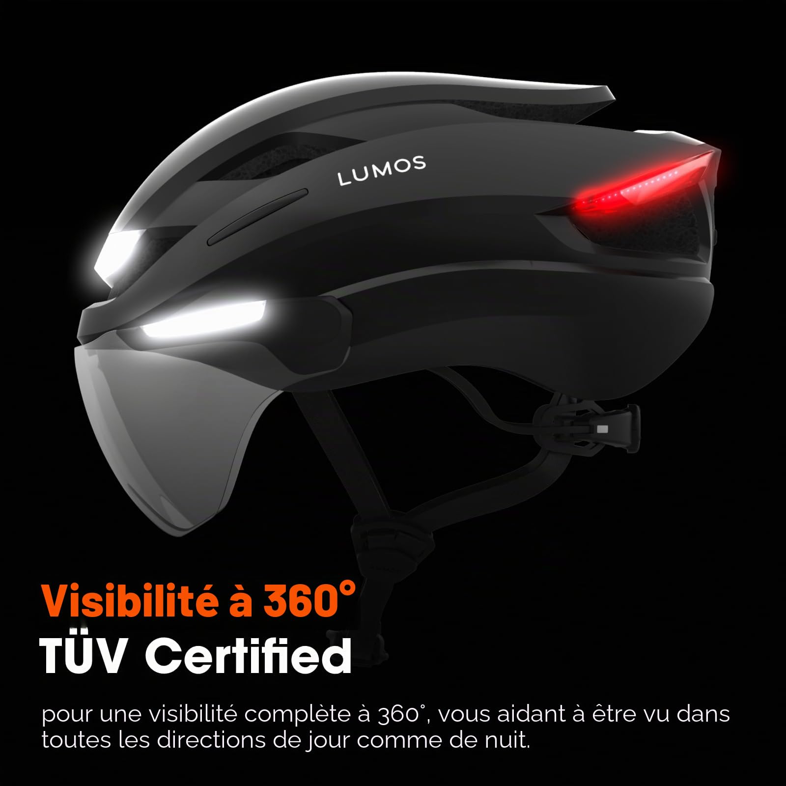 Lumos Ultra Casque de vélo électrique intelligent | Certifié NTA 8776 | Feux avant et arrière LED | Visière rétractable | Contrôle par application | Pour vélo électrique, scooter, cyclisme | Adultes,