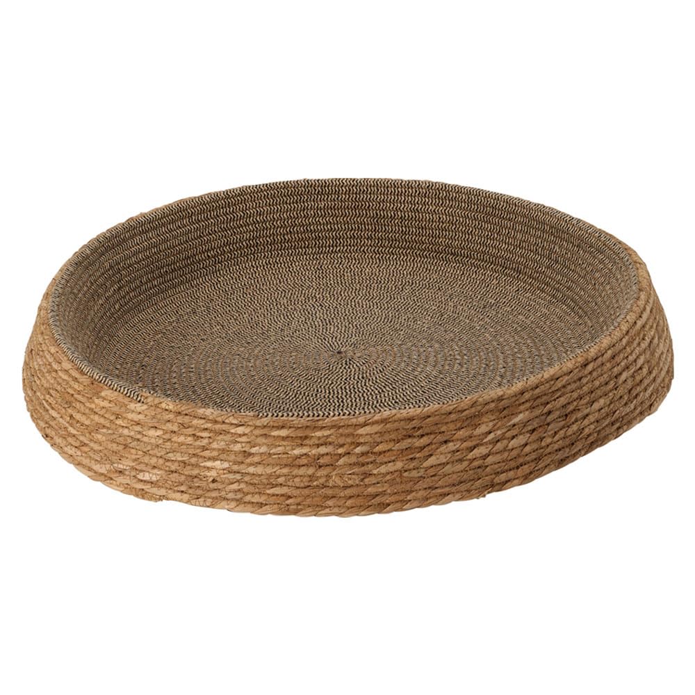 Jack Stonehouse Natural Woven Wicker Pet Bed Nest | Round Donut Beds For Cats, Dogs, Kittens, Puppies | Soft Cotton Inside For Cosy Sleeping | Scratch Resistant Basket for Small Pets (DIA: 60cm)