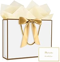 Vista 9 de Bolsas de regalo JMANNI, 1 pieza de bolsas de regalo grandes con cinta y 1 tarjeta de felicitación con 2 papeles de seda, bolsa de regalo de papel