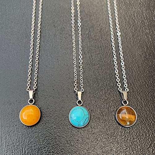 Miniatura 9 de Aster Alhelí - Collar Mujer Piedras Naturales - Cadena Plateada De Acero Inoxidable Y Colgante De Piedras Curativa - Colgante Mujer Amuleto De Protección - Ideal Para Regalo Jade Verde