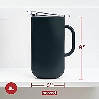 Vista 6 de Jarra Premium Aislada de Served (0.87 cuartos de galón/66oz) - Jarra de Acero Inoxidable con Doble Pared y Forro de Cobre con Tapa - Jarra Térmica