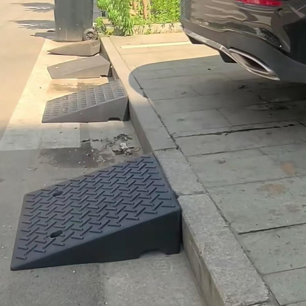 Rampa krawężnikowa podjazdu, Rampy wejściowe antypoślizgowe, wytrzymałe rampy dla niepełnosprawnych do szopy i skutera(50x50x20cm)