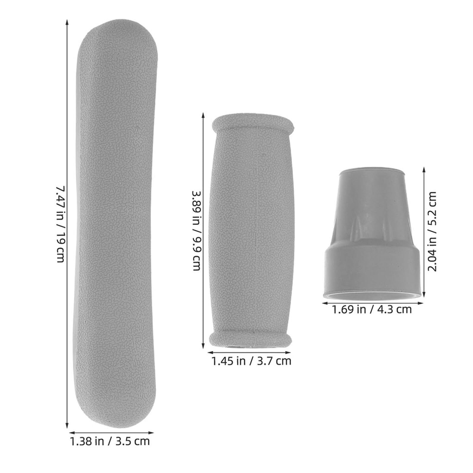 Homoyoyo Almohadillas para Muletas y Fundas Acolchadas para Mango Repuestos Antideslizantes para Bastones Conteras de Goma y Protectores de Axila 4 Juegos Gris Claro para Movilidad