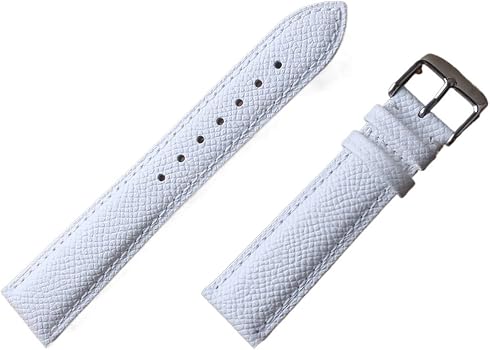 Bracelet Montre En Cuir De Lézard Véritable Blanc - Largeur 14 Mm, Longueur 17.5 Cm - Fait Main