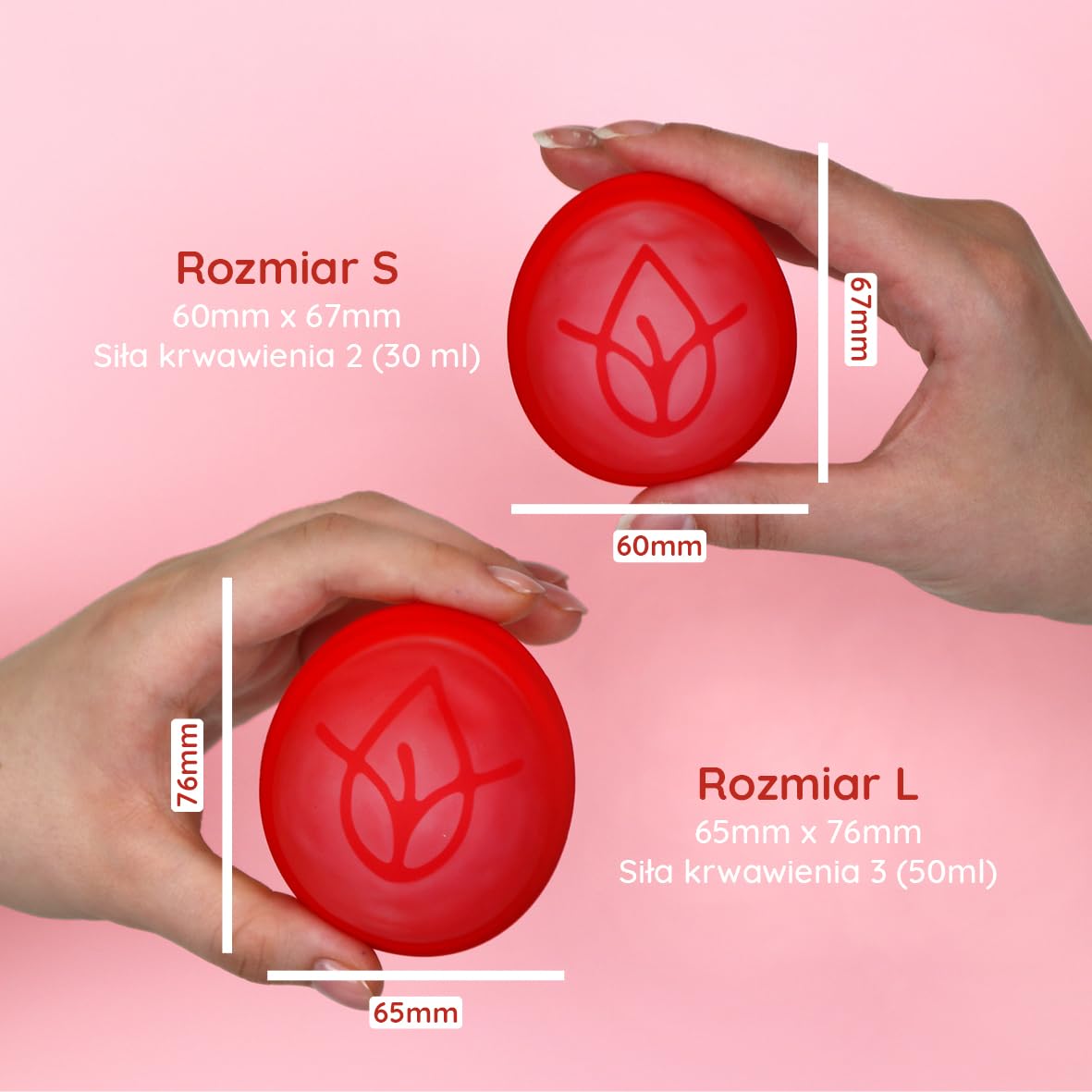 Krążek menstruacyjny MYLILY® zestaw 2 sztuk | 100% silikon medyczny I okres | krążek menstruacyjny I zrównoważony i oszczędny I krążek menstruacyjny | wielokrotnego użytku I S + L