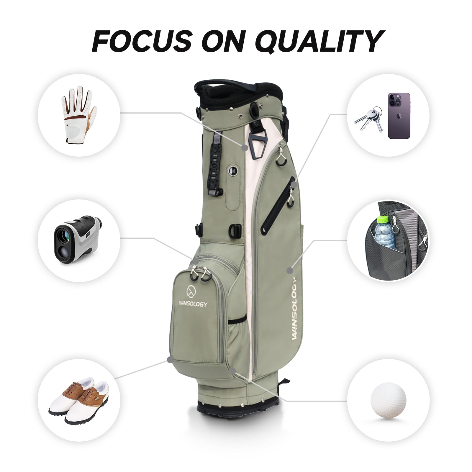 Amazon | T WINSOLOGY 軽量ゴルフスタンドバッグ 4ウェイトップ