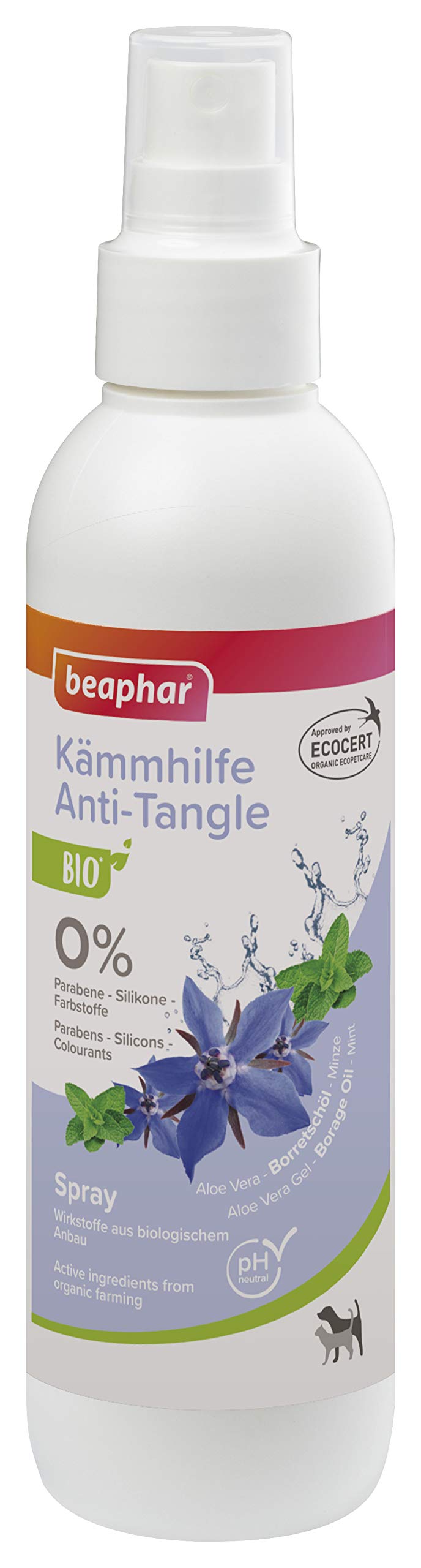 Beaphar Organic combing aid spray for dogs and cats, helps to loosen matted areas in the coat, 200 ml