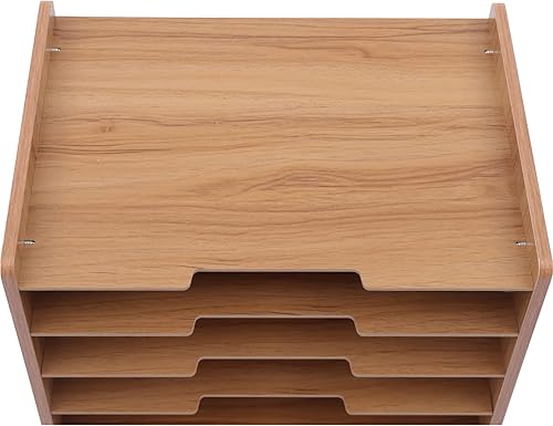 Miniatura 6 de LOYALHEARTDY Organizador de archivos, clasificador de papel, organizador de papel de archivo de 7 niveles para escritorio, bandeja de almacenamiento