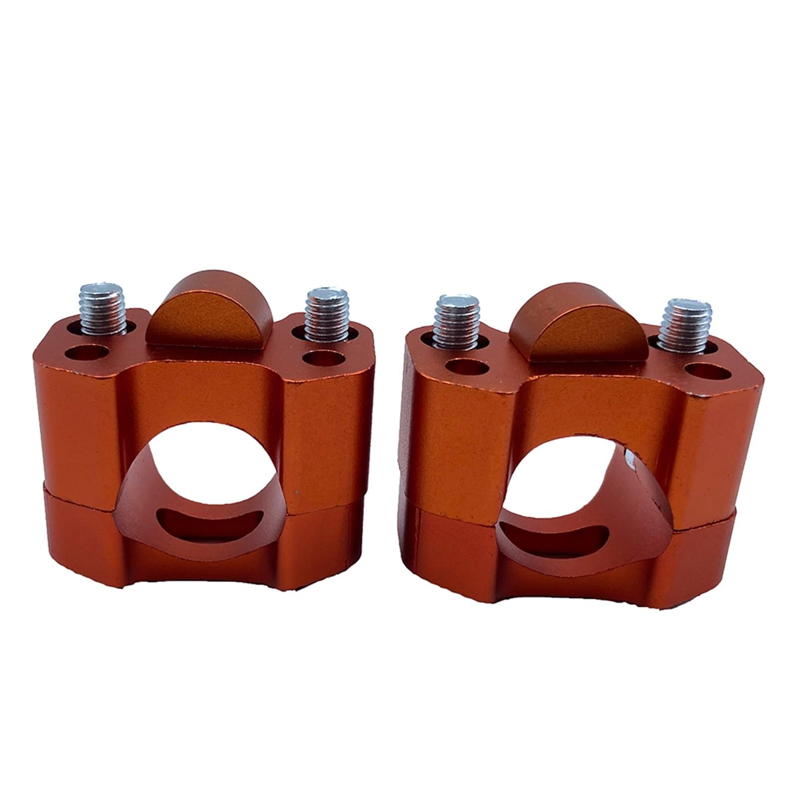QIUYMGFG Handlebar Clamp 1 Pair 22mm 28mm Universal Motorbike Bar Clamps Handlebar Risers(Orange)
