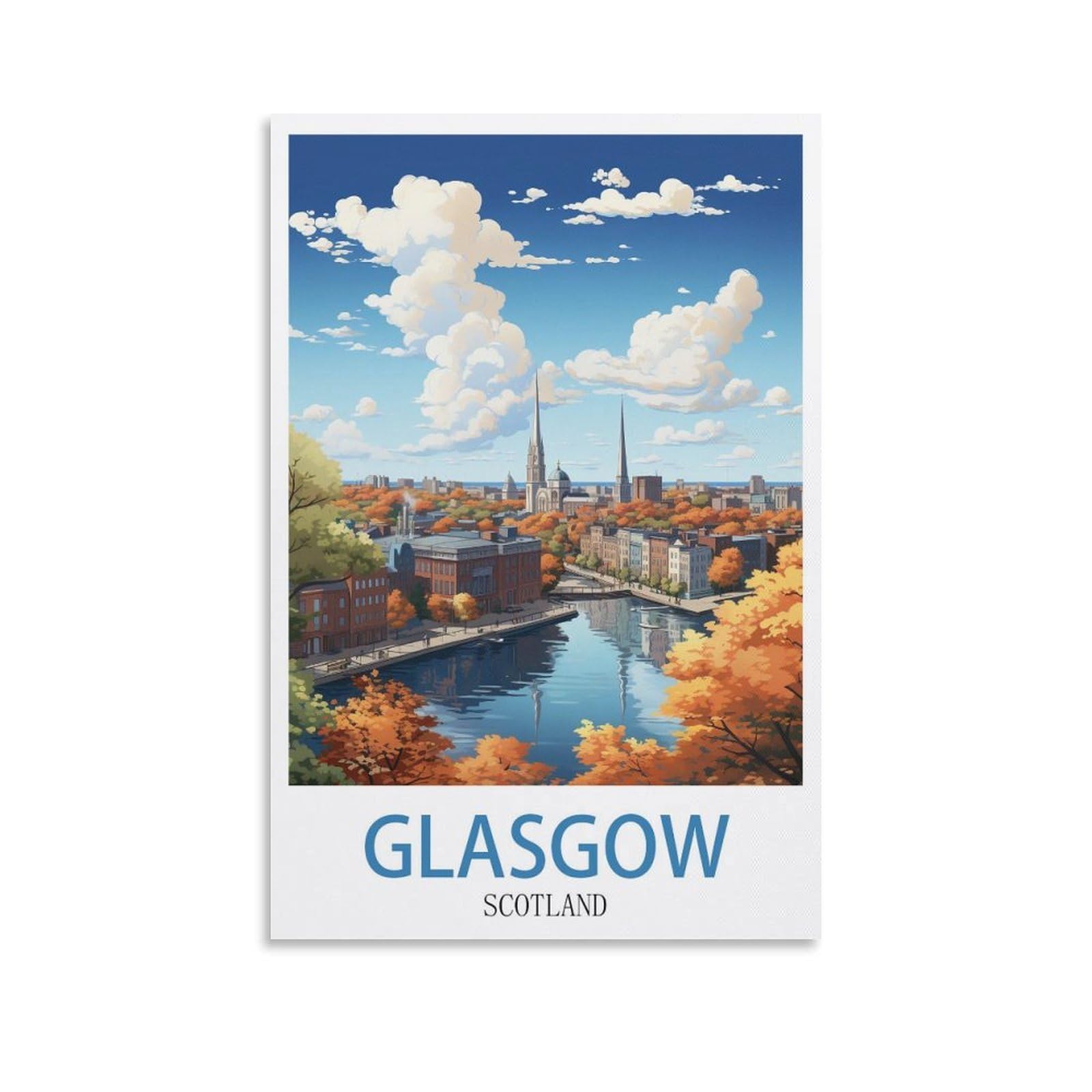 EZMLFA Diamond Painting Kits for Adults,Glasgow Scotland DIY Diamond Painting Art Kit for Beginners Home Wall Decor Arts and Craft Kits for Adults Kids 40x50cm
