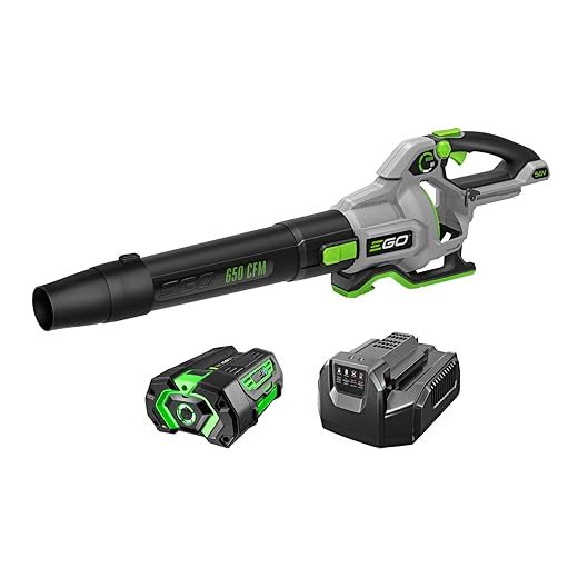 EGO Power+ LB6504 650 CFM Variable-Speed 56-Volt Lithium-ion Cordless Leaf Blower 5.0Ah Battery and Charger Included