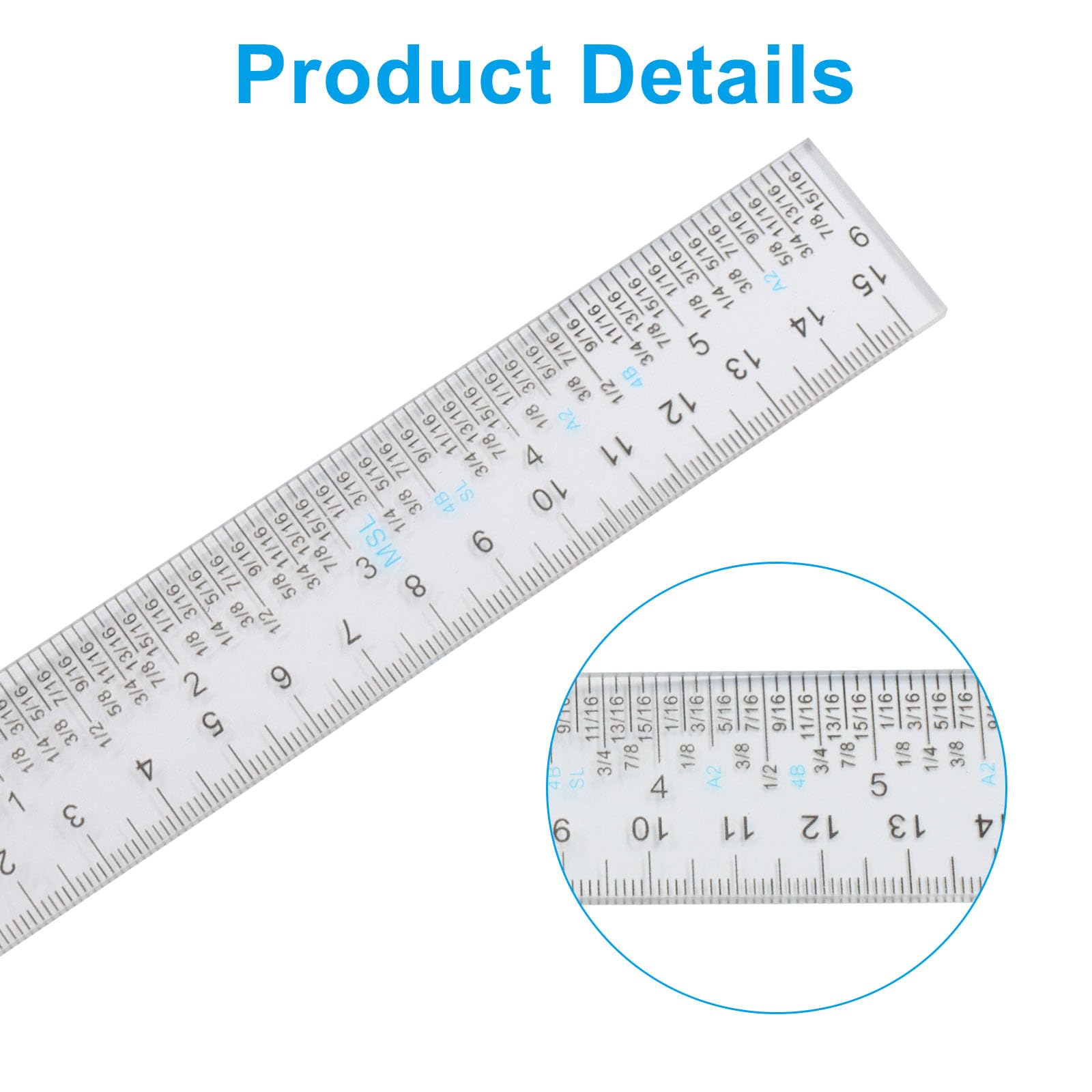 Confezione da 2 righelli quadrati in plastica da 15,2 cm, strumenti da disegno trasparenti, righello a T per layout generale e disegno tecnico