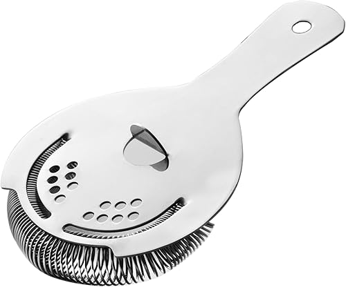Colador Hawthorne, colador de cóctel de acero inoxidable con resorte de alta densidad  Acabado espejado - Colado sin esfuerzo para cocteleras Boston