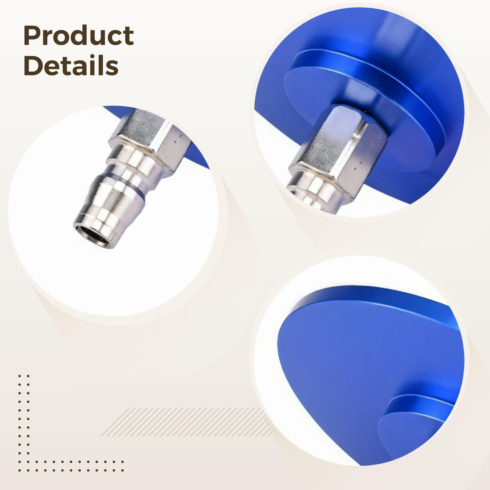 Bosreroy Vakuum-U-Lock-Saugnapfanschluss, Aluminiumarmatur für Luftschläuche, schnelle Einrichtung und Metalladapter, 10 cm, Blau