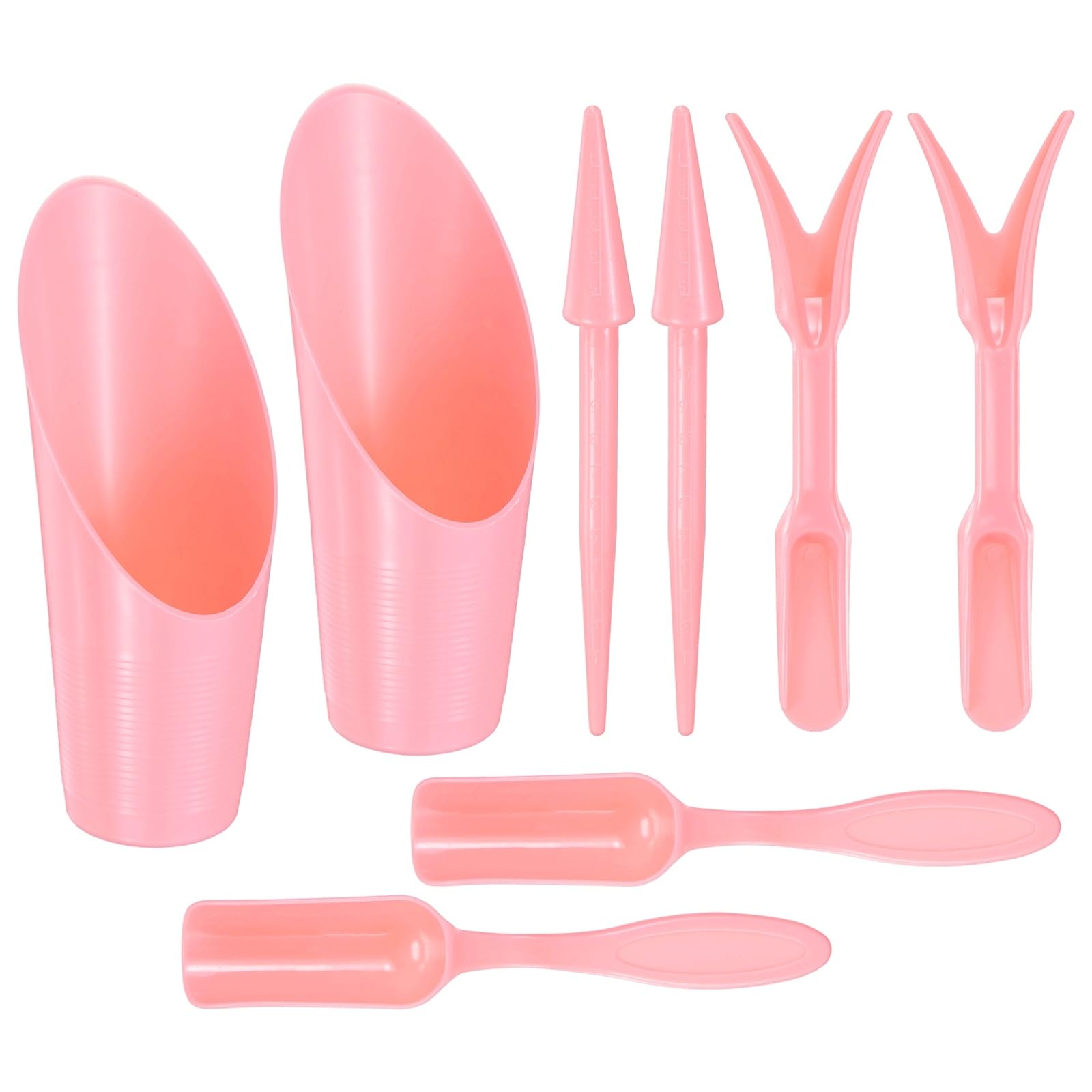 2-Set Garden Shovel Hand Tools Transplanting Succulent Cultivation Digging Scoops Kits, Plastic Mini Garden Tool Set for Flower Planting/Bonsai Potting [Pink]