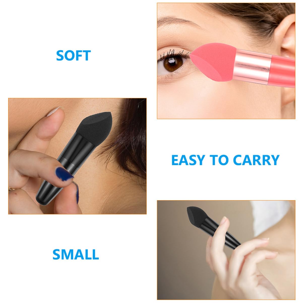 minkissy Pcs Little Mushroom Makeup Pen Maquillaje Limpieza Esponja Cepillo Viaje Maquillaje Plumas Esponja Maquillaje Plumas Esponja Seca Base Facial Esponjas Mango Maquillaje Miss Emulsión
