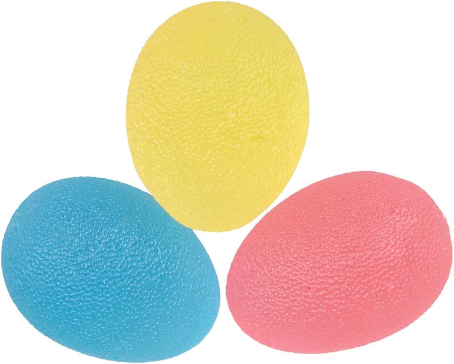 EX ELECTRONIX EXPRESS Egg Shaped Hand Exercise Balls, Includes Soft, Medium, and Firm Resistances