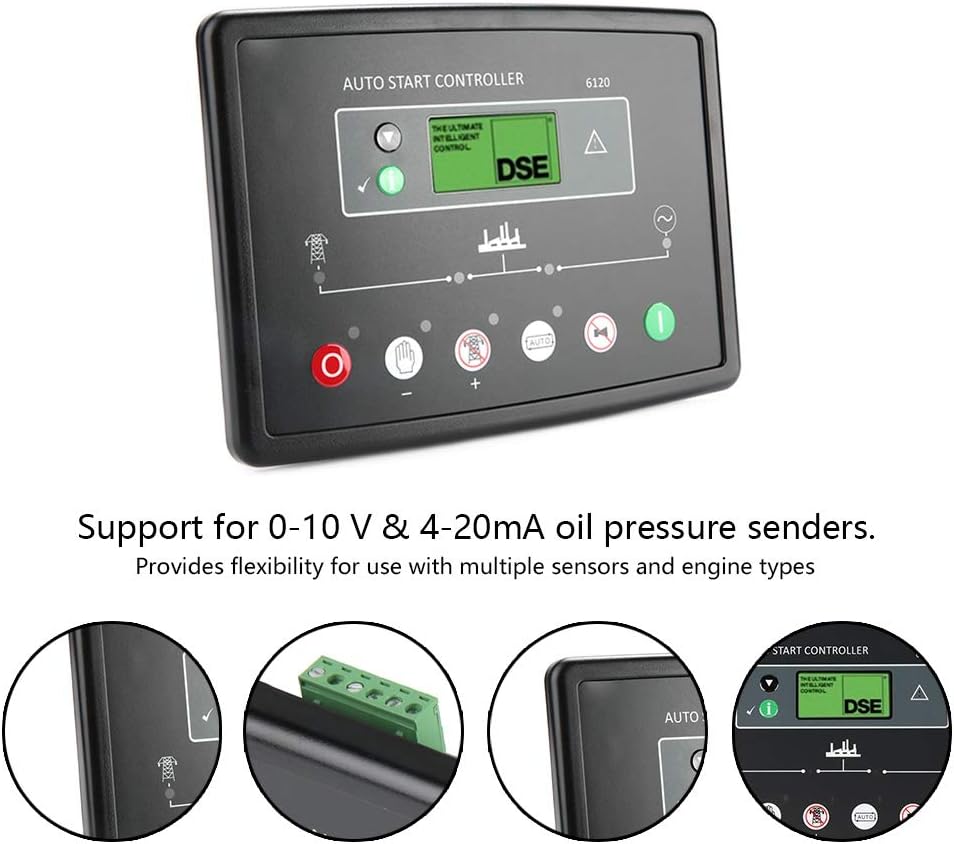 BTIHCEUOT Dse6120 Generator Controller, Black LCD Display
