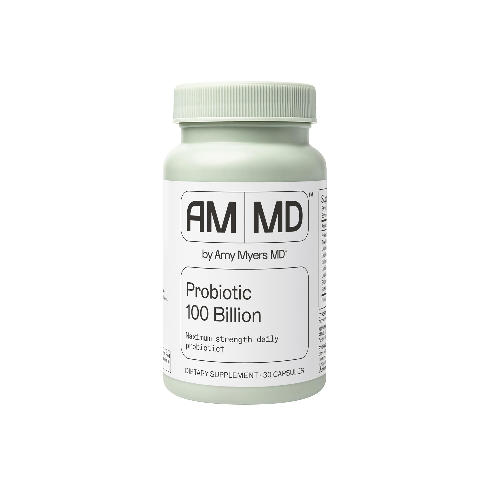 Amy Myers MD Probiotic Capsules 100 Billion - Maximum Strength Daily Probiotic - Gastrointestinal Health Supplement - Digestion & Immune Support