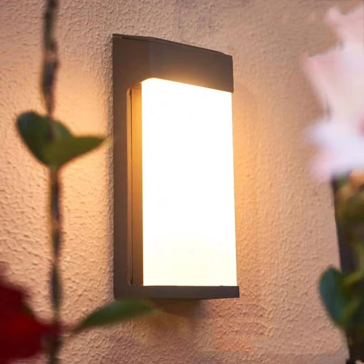 Solarleuchte Für Außen Solaraussenleuchte Wandleuchte LED Solarleuchte Schwarz Solarlicht Für Außengarten Wasserdichte Gartenleuchte Für Zaun, Einfahrt, Garage