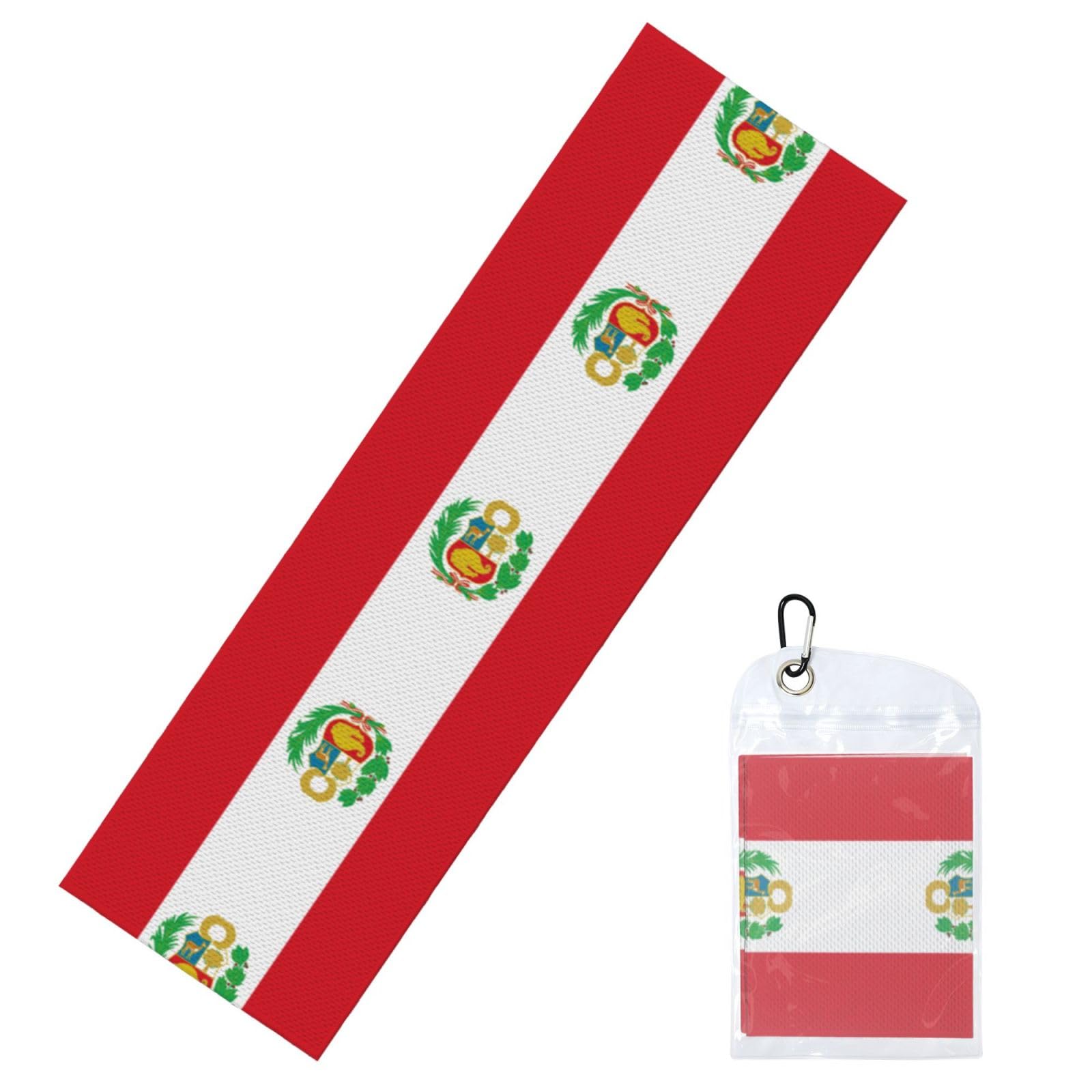 DUYIOKH Flag of Peru Print Cooling Towel, Portable Towel for Gym Workout Golf Beach World Cup Sports Hot Weather