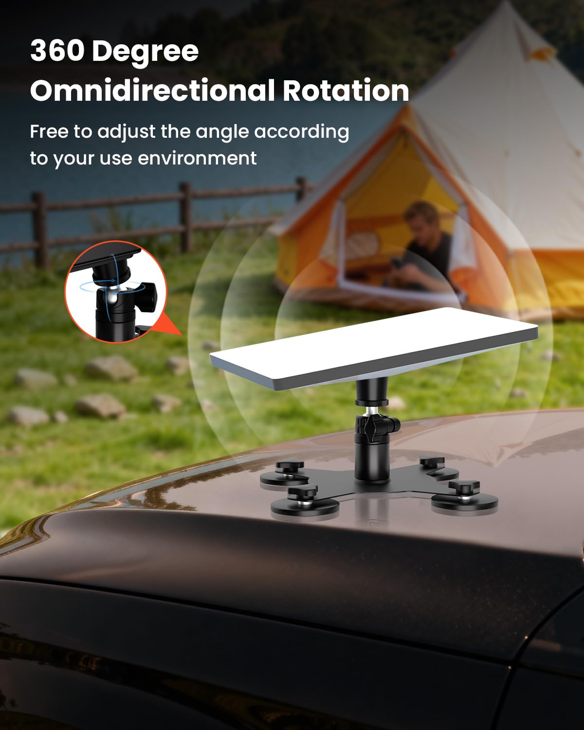 GEEKERA 2025 Starlink Mini soporte magnético: rótula de 360° y cuatro potentes imanes recubiertos de goma para protección de pintura, montaje rápido para coche, caravana y barco
