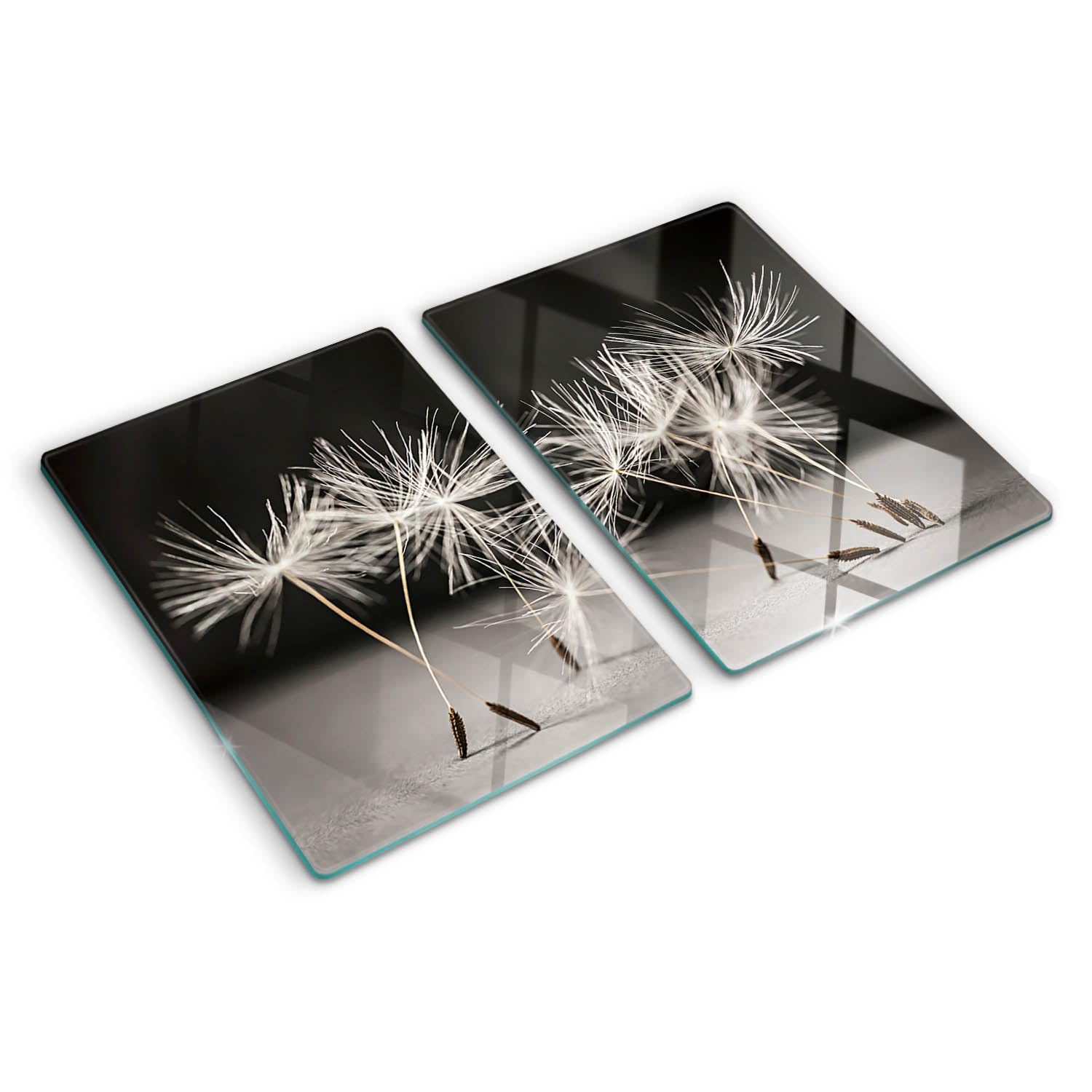 Planche à découper en verre thermo-résistante avec impression et bords polis