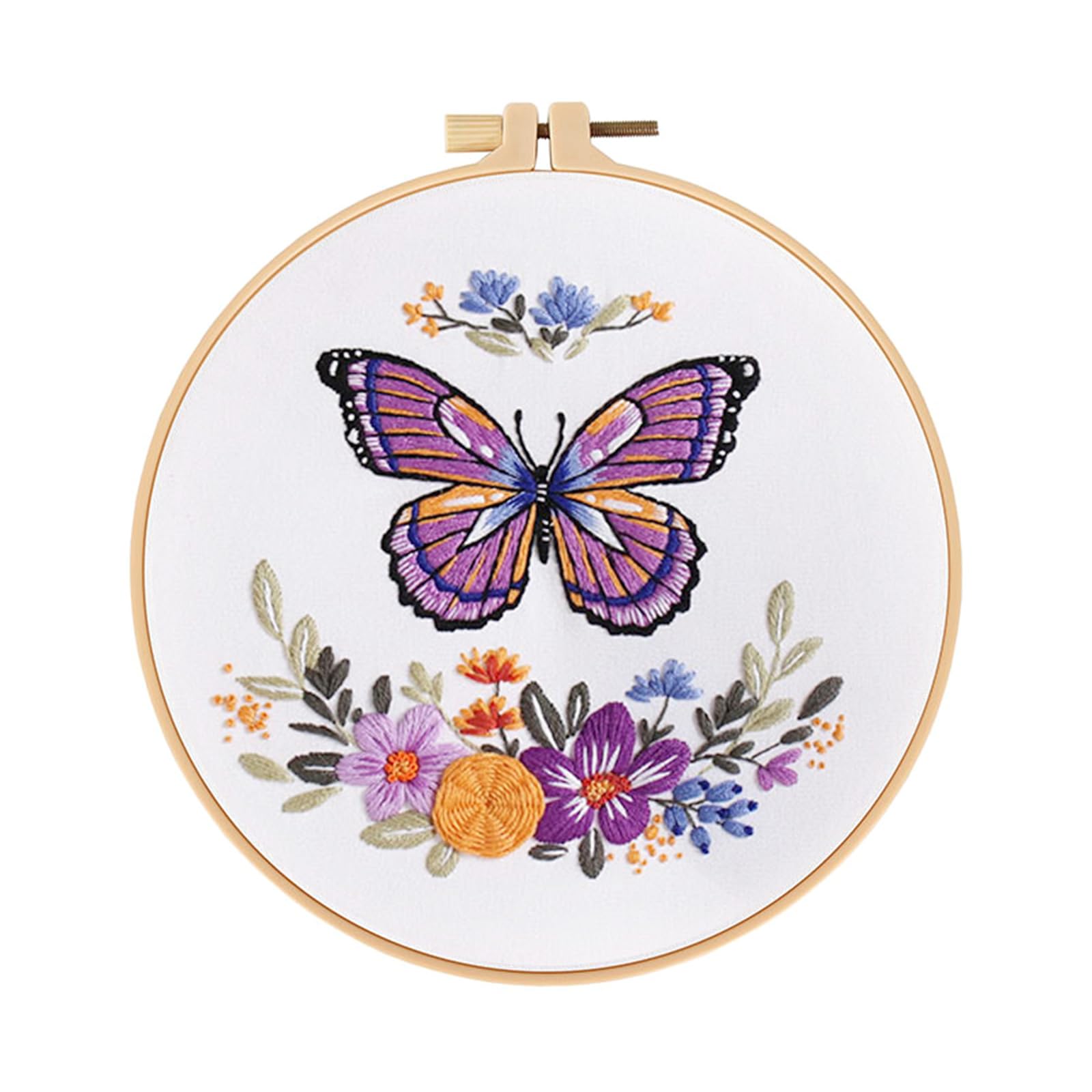 Amazon | YUGSHNKFC 蝶の花刺繍キット 刺繍製作キット クロスステッチ