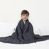 Vista 1 de Manta con Peso de 7 Libras Tamaño Individual Gris Oscuro 41"x60" Las Mantas con Peso Son Pesadas y Cómodas