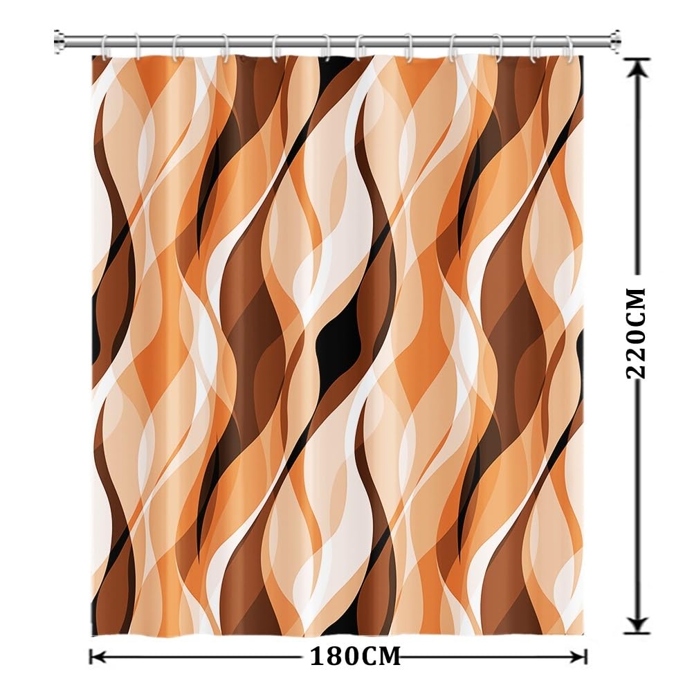 Uiiooazy Orange Shower Curtain - Image 2