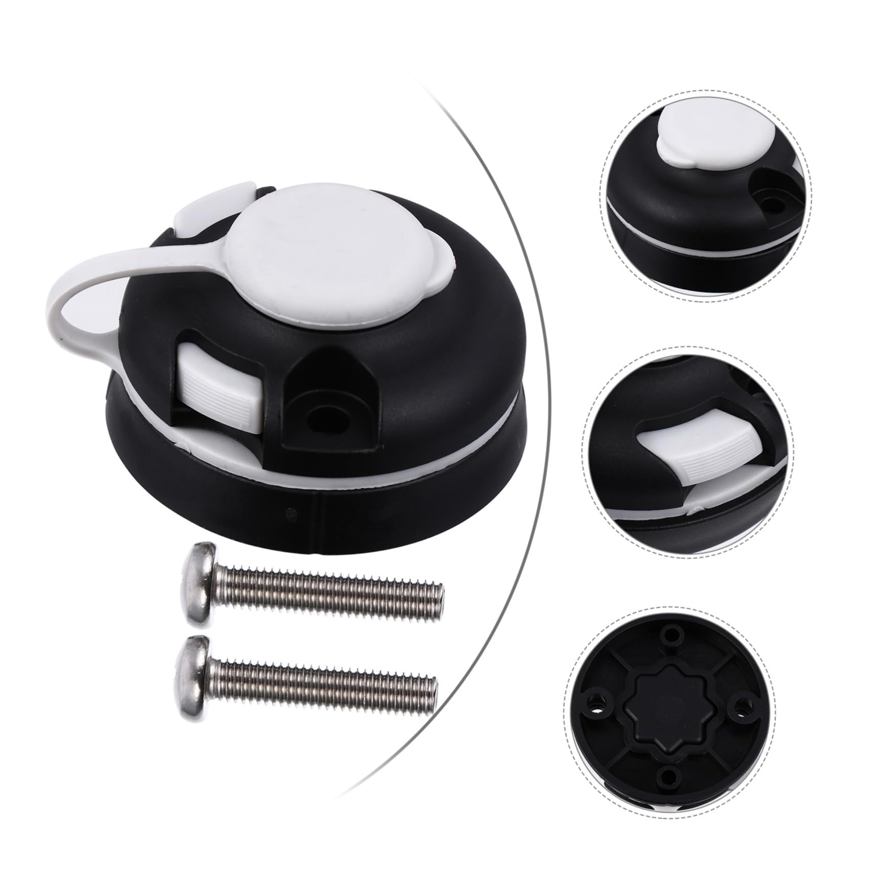 Base de Montaje Redonda para Kayak, Accesorio para Soporte de Caña de Pescar, Material Resistente Tornillos, Compacto y Portátil, Adecuado para Pesca en Bote y Canoa