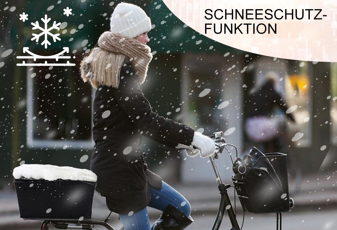 Cryfokt Panier de Vélo Arrière, Panier à Vélo en Fil Métallique avec Couvercle étanche, Panier de Rangement pour Porte-vélos de Grande capacité 20L pour Porte-vélos Arrière, Roulement 20Kg