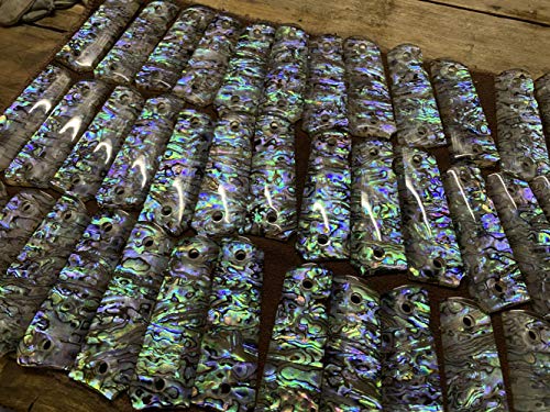 Aibote Natural New Zealand Abalone Shell 1911 Gun Grips Custom Diy Edc Pistol Knife Handles Material Full Size Fits Most Commander,Standard & Government 1911 Models(Each Is Unique) #TOP4
