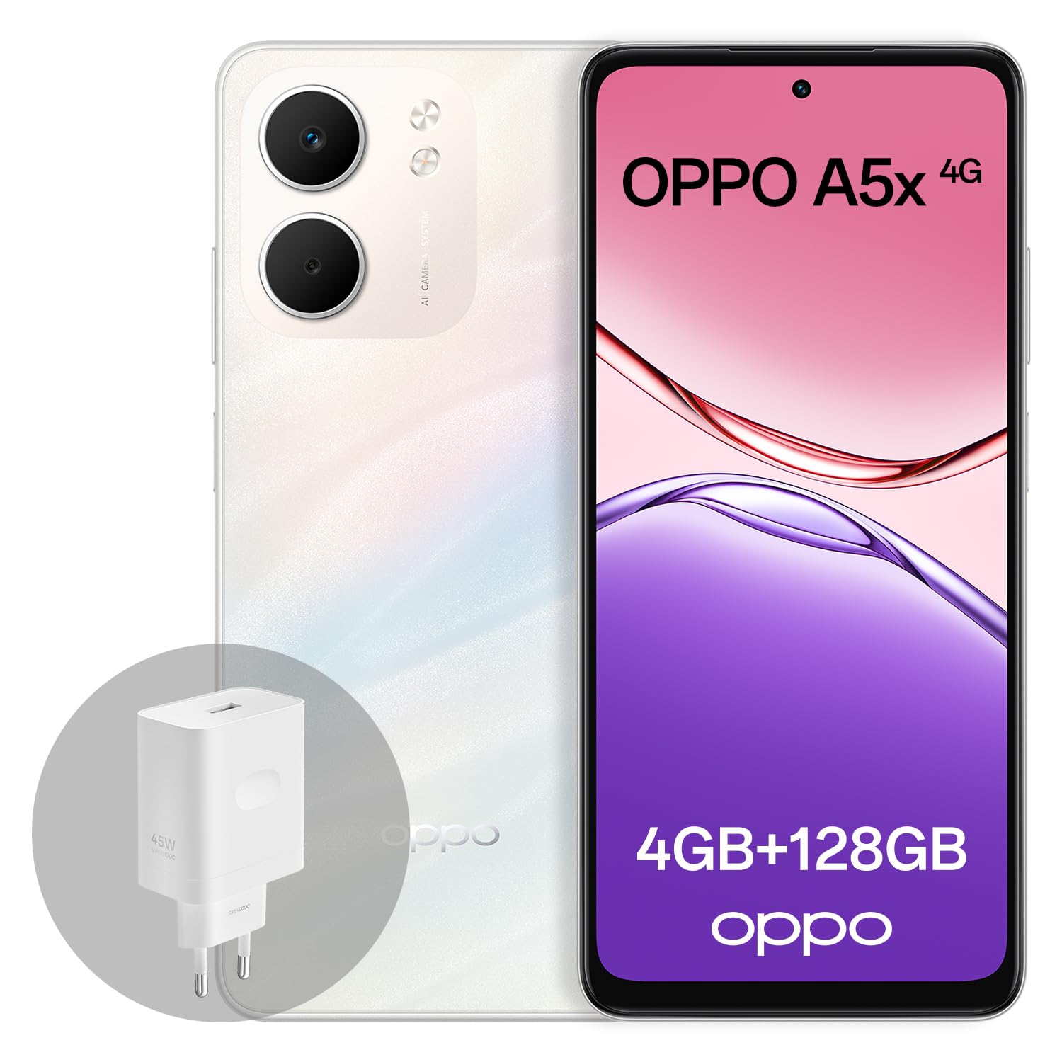 OPPO A5x 128GB 4GB RAM 本体 OPPO A5x 4G 4GB RAM + 128GB ROM, Unlocked Smartphone with AI, 6.67